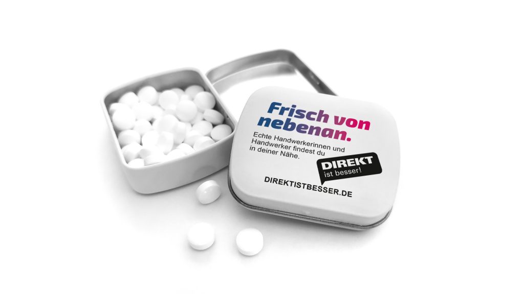 Pfefferminzdosen "DIREKT ist besser!" - zuckerfrei
